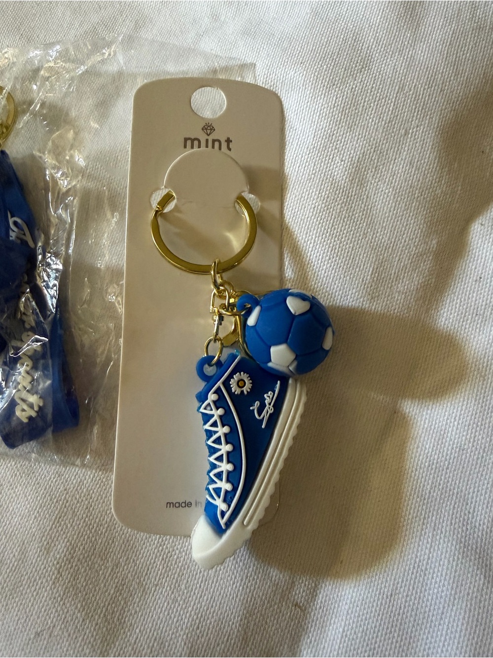 Adorable Blue Silicone Bag, Sneaker & Sports Keychain Set - Picture 6 of 7